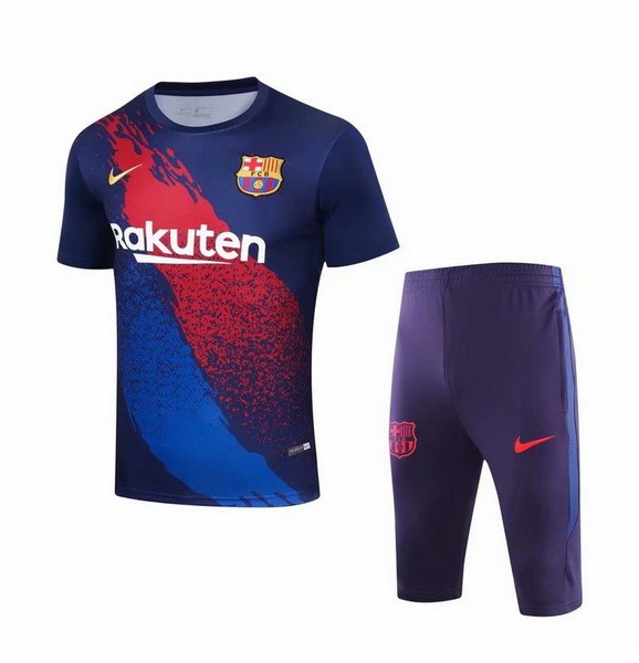 Trainingsshirt Barcelona Komplett Set 2019-20 Blau Marine Rote Fussballtrikots Günstig
